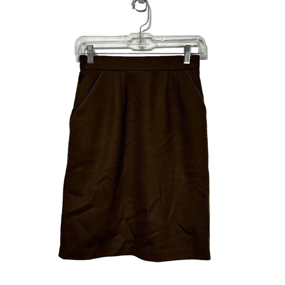 Ferrari Original Design Brown Wool Pencil Skirt waist 24 XS
